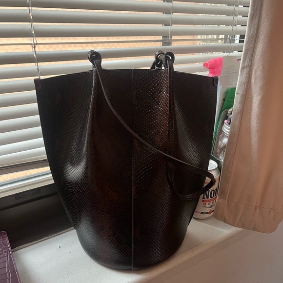 Sezane Snakeskin Tote Bag - Brown and Black - Picture 4 of 8